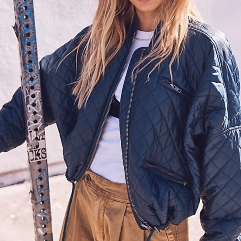 Free People Quilted Bomber Jacket - Picture 1 of 6